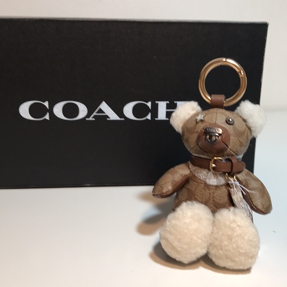 Coach Bear Bag Charm In Signature Canvas New with Tags.•*🐻 - Picture 9 of 10